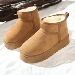 new winter warm boots for women fashion short shoes with real sheepskin wool fur snow boots comfortable low-cut design