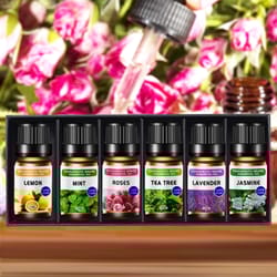 6 essential oils set, lavender rose plant, air purification supplies, breathe cleaner air, and feel refreshed