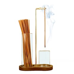incense holder for stick, anti ash flying incense burner with glass ash catcher, stick organizer for meditation and yoga