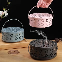 portable mosquito repellent tray holder, sandalwood burner box, fire resistant insect repellent for household kitchen