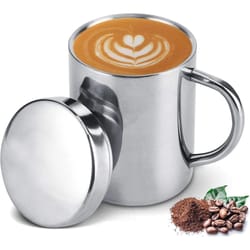 stainless steel cup, portable water cup, reusable, easy to clean, with handle, suitable for office, outdoor, camping