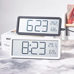 digital wall clock, electronic clock, time temperature humidity display, desktop home decor, hanging wall decoration