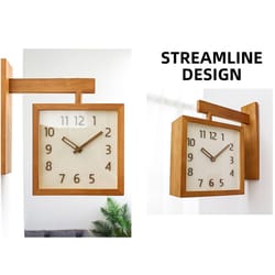 corner clock, double sided clock, decorative wooden clock, silent battery powered, home living room