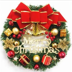 merry christmas garland decoration, artificial greenery wreath for holiday decor