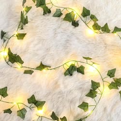 flower green leaf string lights, artificial ivy vine fairy light for wedding party and christmas decoration