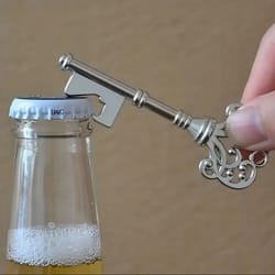 vintage crown key shape bottle opener, barware tool for household, wedding gift, kitchen gadget