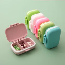 mini portable pills organizer case, grids pillbox, weekly tablet storage container, medicine box