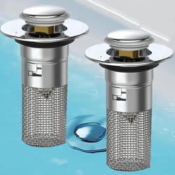 universal rebound drain plug filter, metal basin pop-up sink filter, hair catcher bathroom sink drain stopper