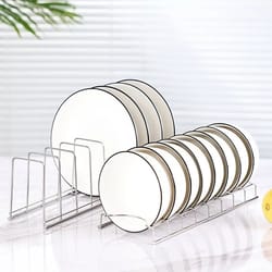 stainless steel dish rack kitchen bowl organizer, pot lid holder, cutlery and household dish storage rack
