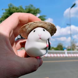 cute hamster car ornament, straw hat dashboard decoration, auto interior dashboard accessories for car decoration cute