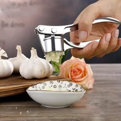 stainless steel garlic press and mincer, garlic peeler and cleaning brush, ginger peeler household tool