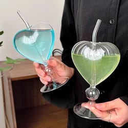 heart shape drinking glasses, juice milk tea cup, glass water mug, iced coffee cups, cocktail tumbler drinkware