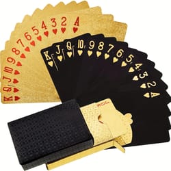gold waterproof playing cards, plastic poker game, table games for halloween christmas, family game nights, board game