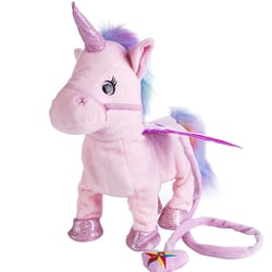 electric funny plush toy, singing music walk magic unicorn animal, horse toys for children, girls, fantasy gift for kids
