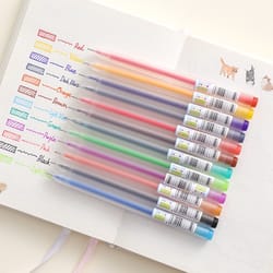 colors gel pens set, smooth writing pens, vibrant colors for student study, diaries, crafts, back to school supplies