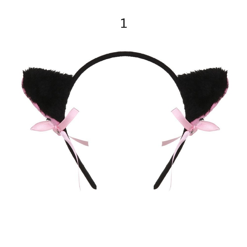 Cute Lace Black Cat Ears Headband For Women Sexy Cosplay Hair Hoop For Girls Halloween Party Decora 6