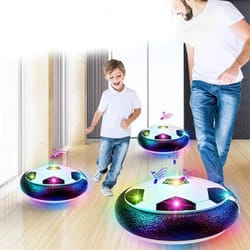 hover soccer ball toy for kids led light, music soccer floating football