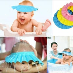 adjustable baby shower cap for children, protect ears eyes during shower