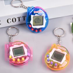 nostalgic transparent electronic pets, pixel funny virtual cyber digital toy keychain