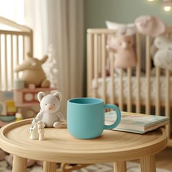 portable baby silicone cup, single handle baby cups, pure color baby water bottle, perfect baby shower gift