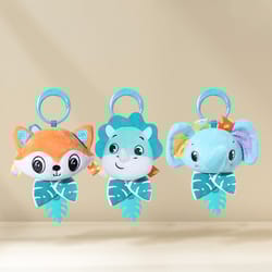 soft plush baby toy cartoon animal hanging rattle, crib and car seat travel toy with wind chimes gift