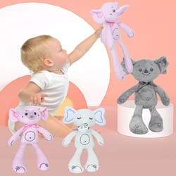 soft plush wind chimes, cartoon animal stuffed baby toy with hanging rattle for crib travel stroller