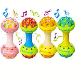 bright eye catching baby rattle, baby double headed ringing toy in multiple colors, christmas gift