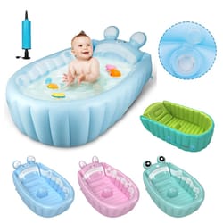 anti-slip folding inflatable baby bathtub, soft safe, portable shower basin for toddlers and infants