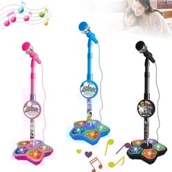 kids karaoke microphone with stand, rocking-roll music instrument, educational toy, gift for boys and girls