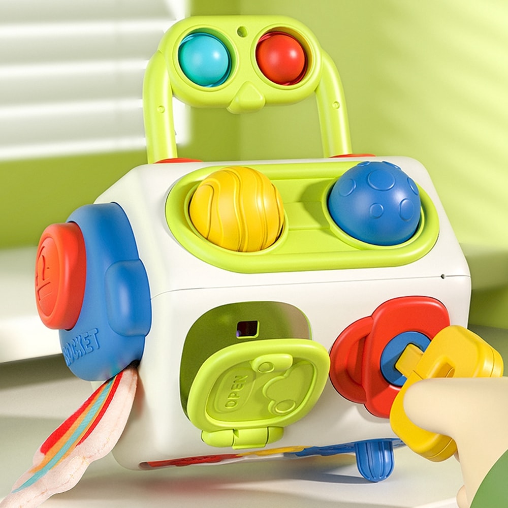 Fidget Busy Board, Montessori Busy Cube for Toddlers, Baby Learning Sensory Toys, Educational Gifts