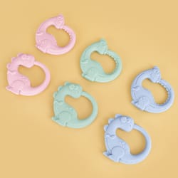 lightweight silicone dinosaur shape teether bracelet, easter gift toy, soft chew toy accessory