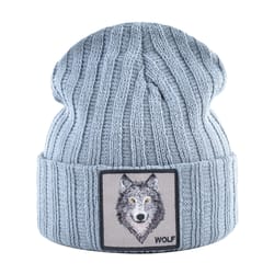 unisex knitting streetwear, hip hop bonnet caps, new fashion knitted hats for men, women wolf pattern skullies