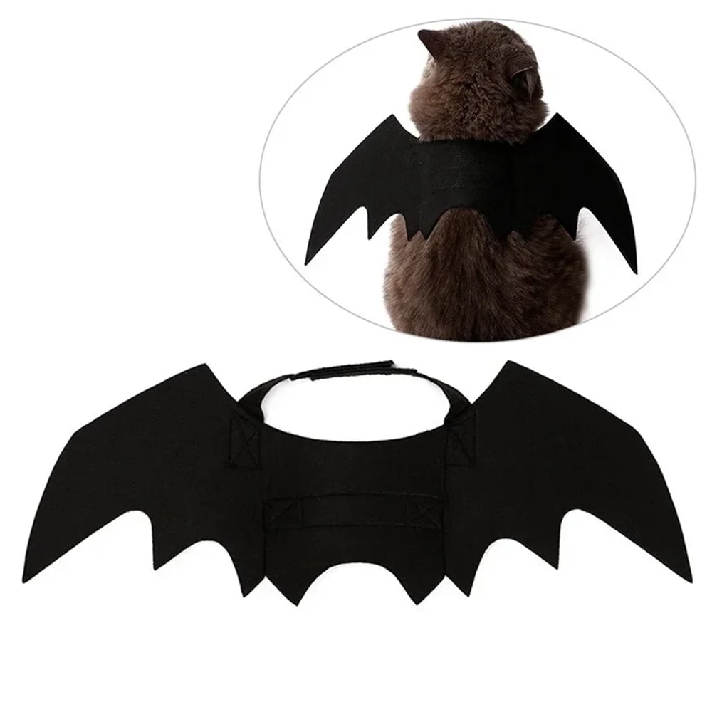 Cosplay Cat And Dog Outfit Black Bat Wings Creative Cute Pet Clothes Party Costume 0