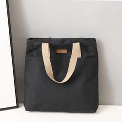 high-end feel handbag, women's large capacity canvas, convenient commuting bag, premium sewing thread