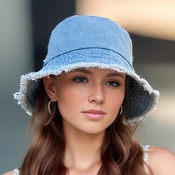outdoor breathable summer denim fisherman, women sun hat trendy summer bucket hat, girls caps, hats for beach vacation
