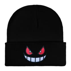 american anime cartoon embroidered hat, knitted autumn winter warm wool hat, cartoon embroidered beanies, gengar beanies