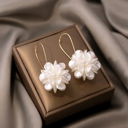 pearl petal ball earrings, diy women's fashion trend, perfect for outdoor travel, party, holiday gifts