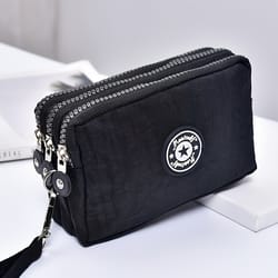 fashion hand makeup women's bag, three-layer zipper mobile phone bag, waterproof multi-layer pocket bag