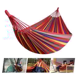 thick canvas outdoor portable swing hammock for camping, lounging & sleeping