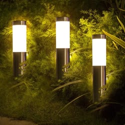 waterproof solar pathway lights, outdoor driveway landscape, auto on/off lights for yard lawn
