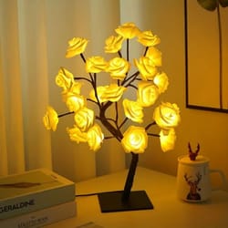 flower lamp for valentine's day wedding decor, diy branches night lights tree fairy lamp for bedroom home decor
