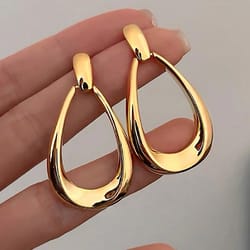 fashion geometric earrings for women, simple french style jewelry, luxurious drop earring, daily vacations party gifts