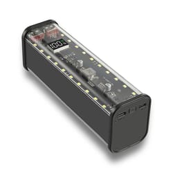 fast charging power bank case, transparent usb c battery storage box diy shell for smartphones