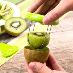 stainless steel kiwi cutter, creative fruit peeler, fast slicer tool for quick kiwi prep