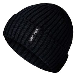 stylish plush fur lined beanie hat for men & women, warm winter caps, thick knitted casual hats