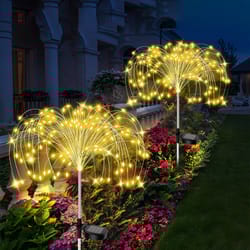 waterproof led solar garden lights, outdoor solar power fairy firework lights for yard, patio, pathway, lawn decorations