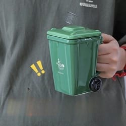 trendy green office coffee mugs, funny trash can ceramic mug, breakfast milk oat cups, kawaii couple water cup