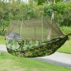 load-bearing outdoor hammock, nylon hanging swing for camping, bed with mosquito net