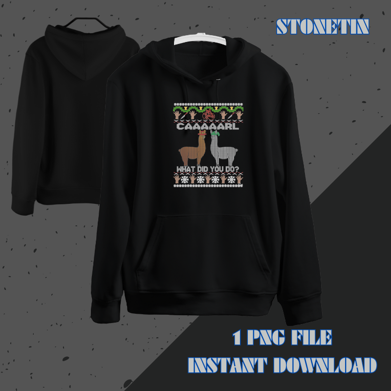 funny llama with hats Christmas look carl what did you do.png