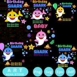 baby shark png bundle 35 files, baby shark clipart, baby shark family png, baby shark birthday png, digital download,